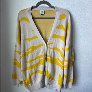 CAbi Women's Cardigan in Yellow and Cream